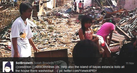 Bayas Island devasted by the typhoon Yolanda.